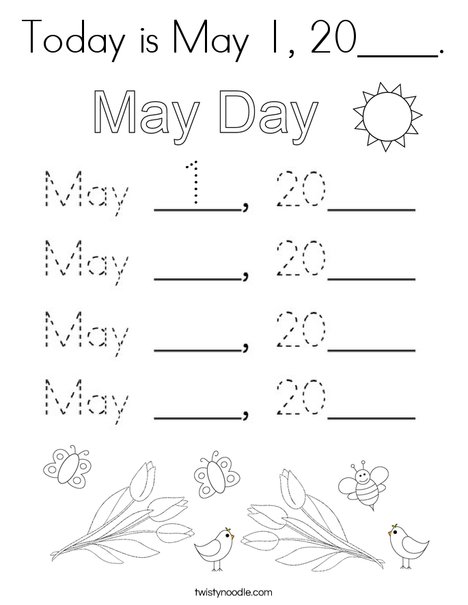 Today is May 1, 2020. Coloring Page
