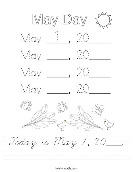 Today is May 1, 2020. Worksheet