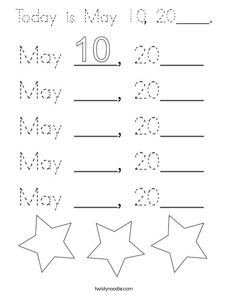 Today is May 10, 2020. Coloring Page