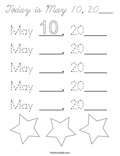 Today is May 10, 2020. Coloring Page