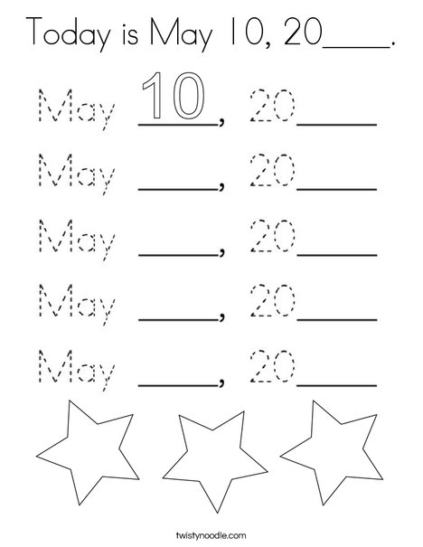 Today is May 10, 2020. Coloring Page