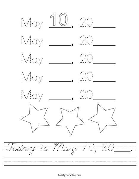 Today is May 10, 2020. Worksheet