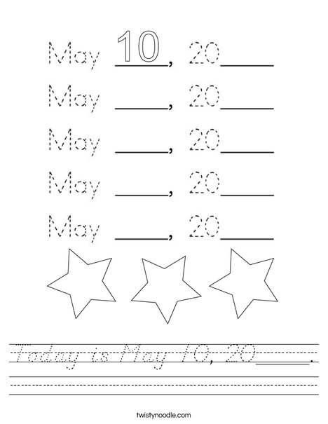 Today is May 10, 2020. Worksheet