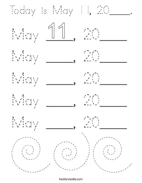 Today is May 11, 2020. Coloring Page
