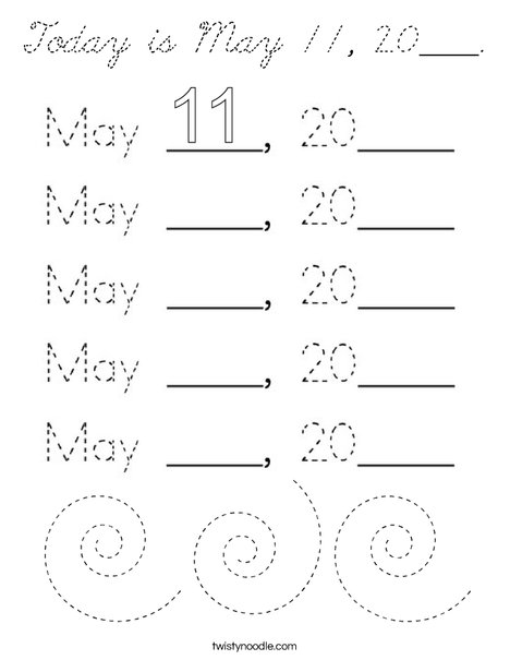 Today is May 11, 2020. Coloring Page