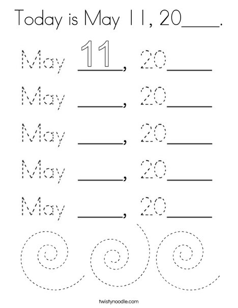 Today is May 11, 2020. Coloring Page