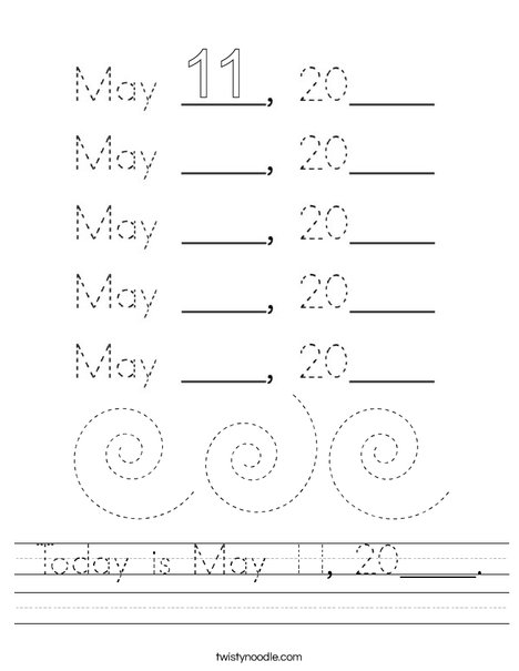 Today is May 11, 2020. Worksheet