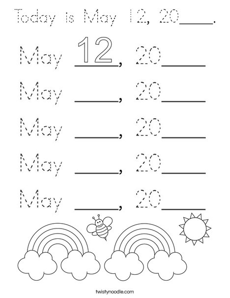Today is May 12, 2020. Coloring Page