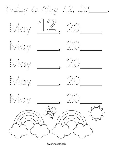 Today is May 12, 2020. Coloring Page