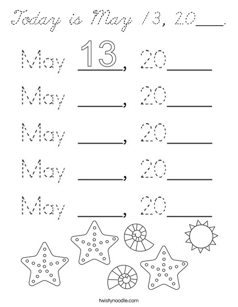 Today is May 13, 2020. Coloring Page