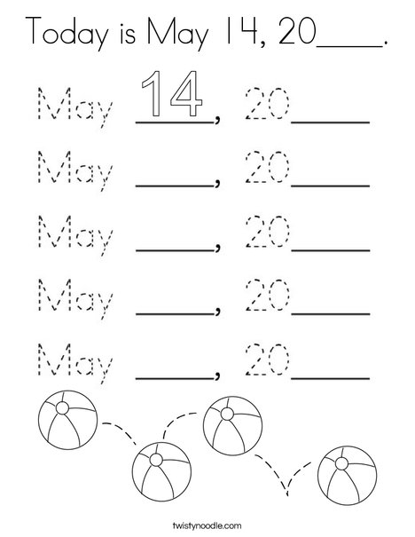 Today is May 14, 2020. Coloring Page