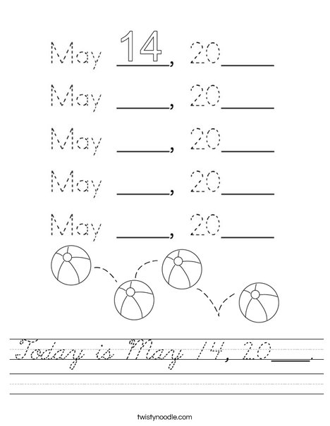 Today is May 14, 2020. Worksheet