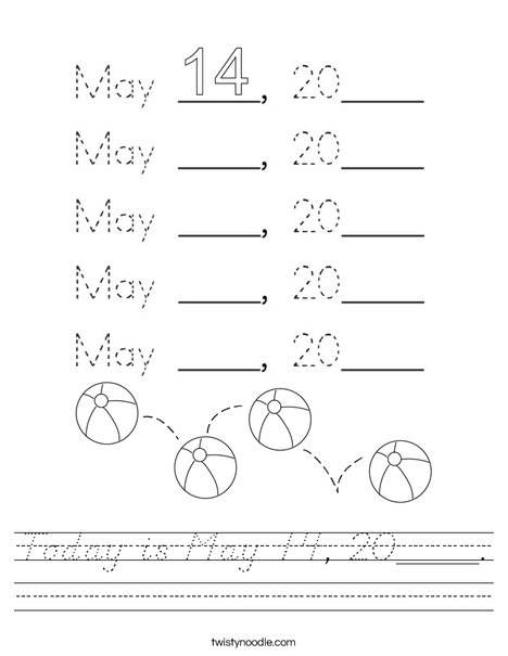 Today is May 14, 2020. Worksheet