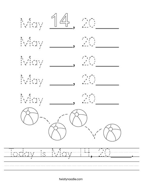 Today is May 14, 2020. Worksheet