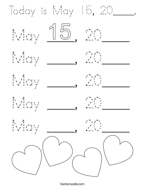 Today is May 15, 2020. Coloring Page