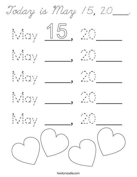 Today is May 15, 2020. Coloring Page