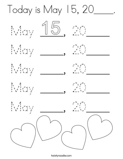 Today is May 15, 2020. Coloring Page