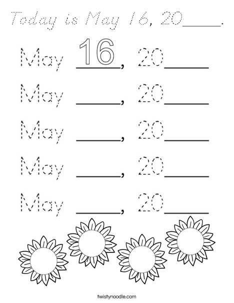Today is May 16, 2020. Coloring Page