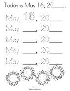 Today is May 16, 20____ Coloring Page