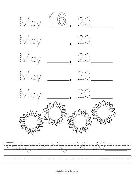 Today is May 16, 2020. Worksheet