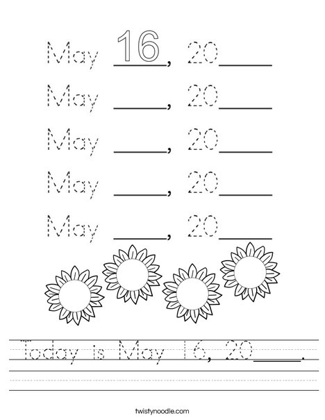 Today is May 16, 2020. Worksheet