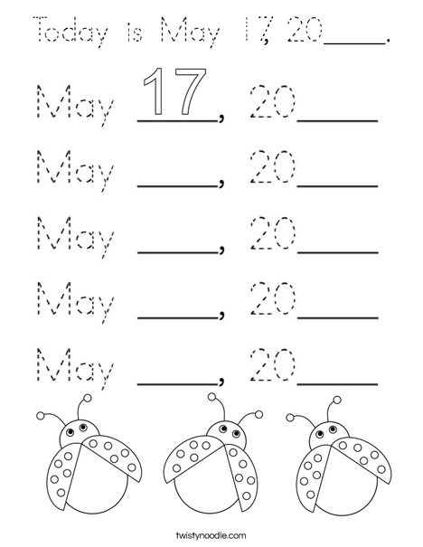 Today is May 17, 2020. Coloring Page