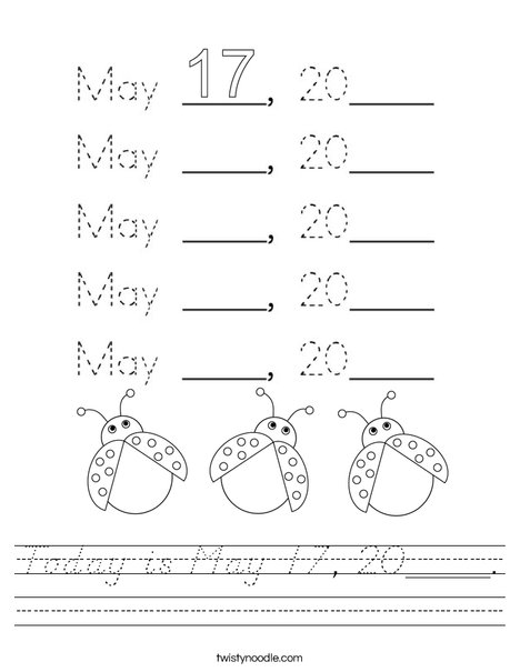 Today is May 17, 2020. Worksheet