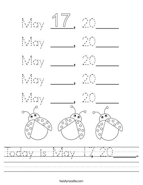 Today is May 17, 2020. Worksheet
