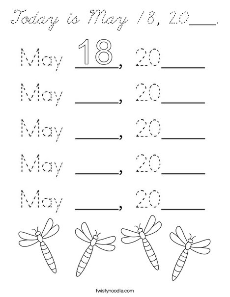 Today is May 18, 2020. Coloring Page