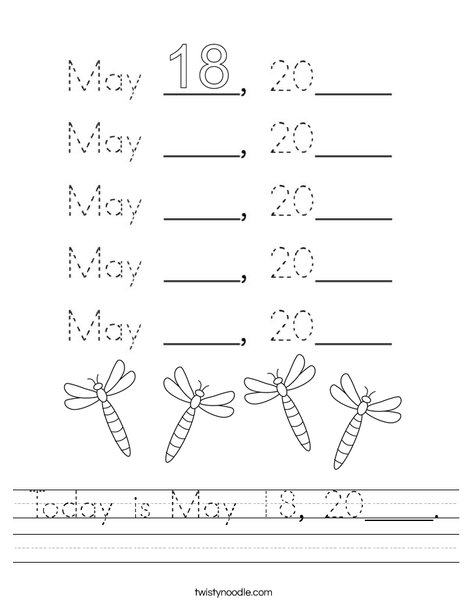 Today is May 18, 2020. Worksheet