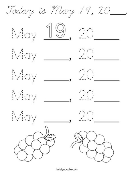 Today is May 19, 2020. Coloring Page