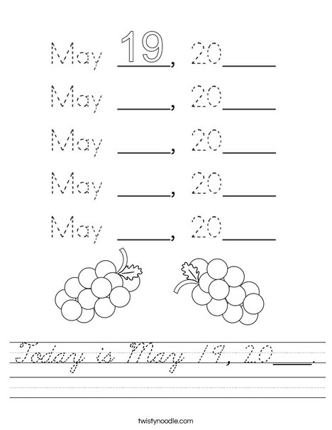 Today is May 19, 2020. Worksheet