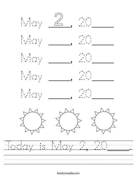 Today is May 2, 2020. Worksheet