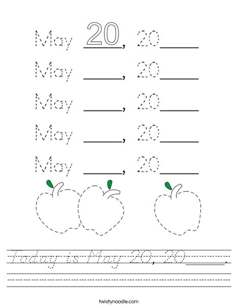 Today is May 20, 2020. Worksheet