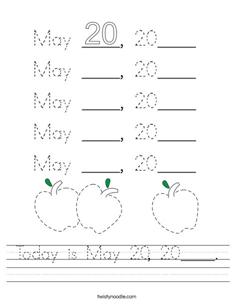 Today is May 20, 2020. Worksheet