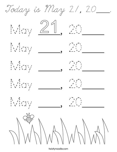 Today is May 21, 2020. Coloring Page