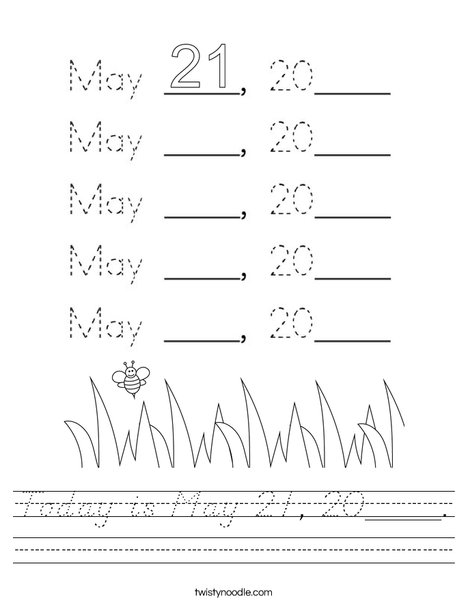 Today is May 21, 2020. Worksheet
