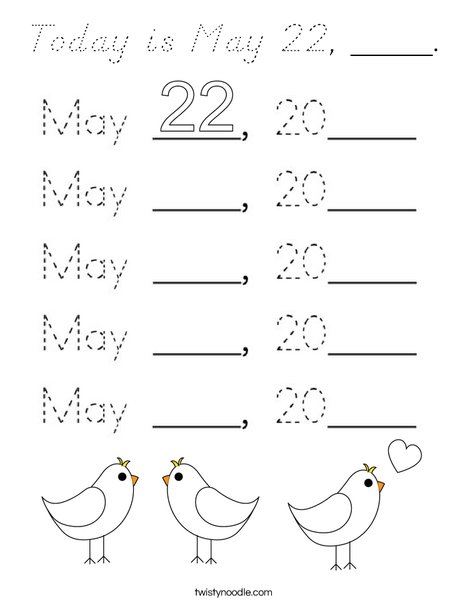 Today is May 22, 2020. Coloring Page