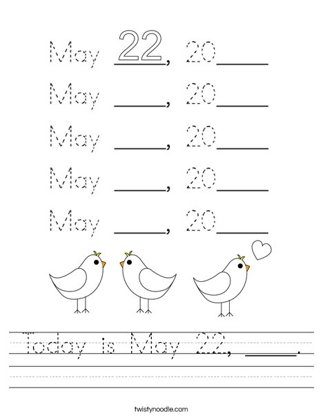 Today is May 22, 2020. Worksheet