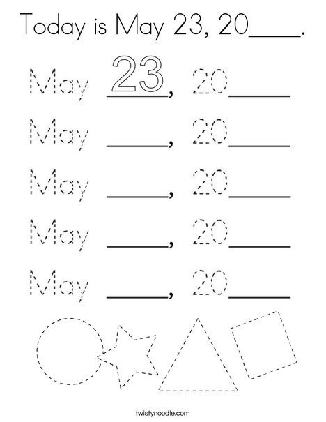 Today is May 23, 2020. Coloring Page