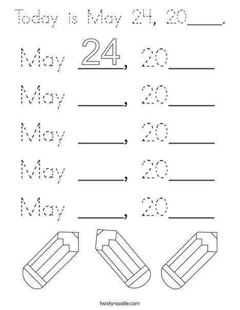 Today is May 24, 2020. Coloring Page
