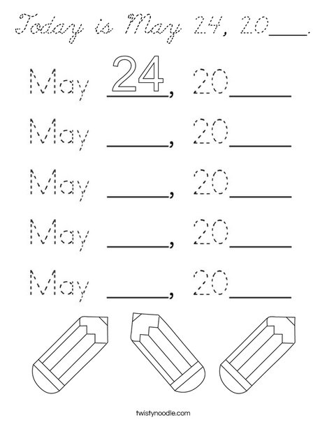 Today is May 24, 2020. Coloring Page