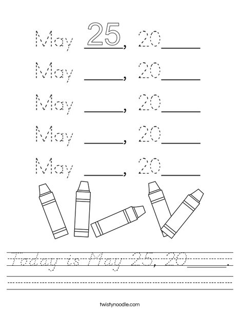 Today is May 25, 2020. Worksheet