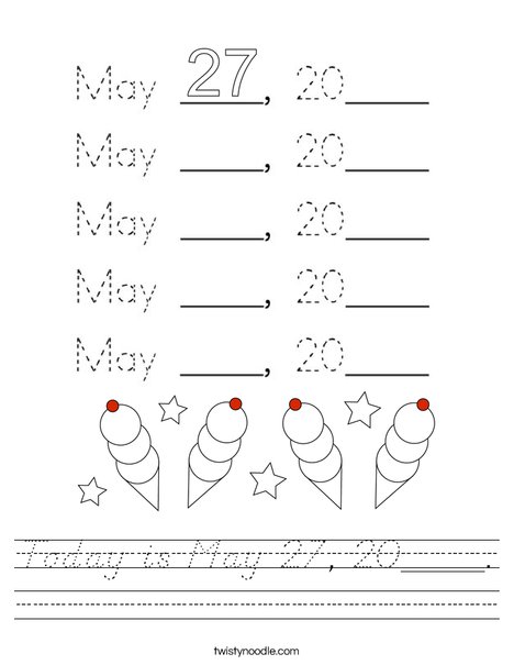 Today is May 27, 2020. Worksheet