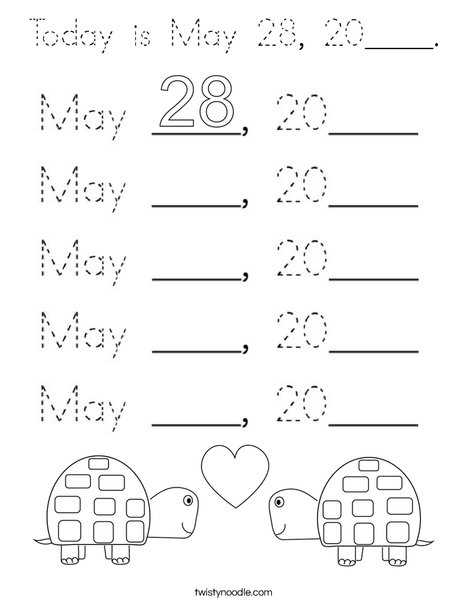 Today is May 28, 2020. Coloring Page