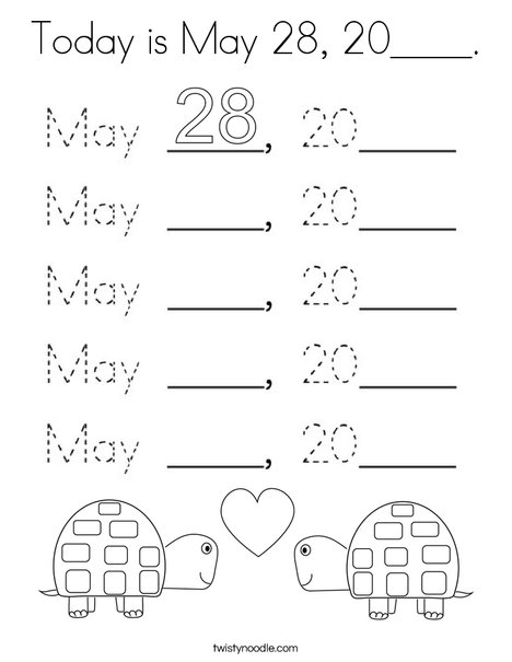 Today is May 28, 2020. Coloring Page