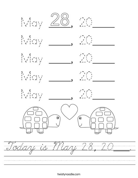 Today is May 28, 2020. Worksheet