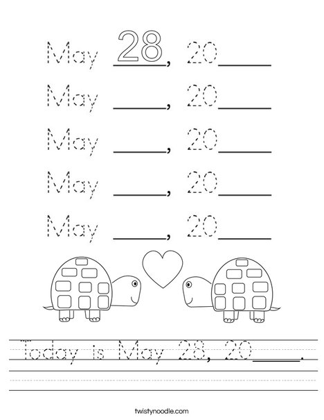 Today is May 28, 2020. Worksheet