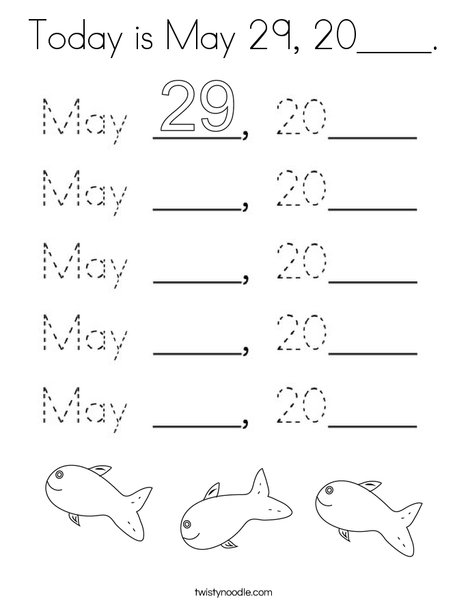 Today is May 29, 2020. Coloring Page