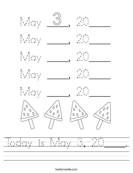 Today is May 3, 2020. Worksheet